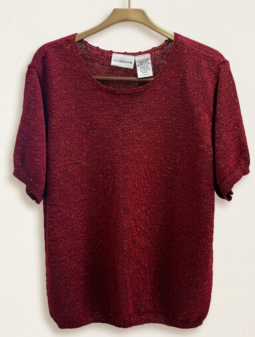 Vintage Kathie Lee Collection Deep Red Knit Blouse Size 22W